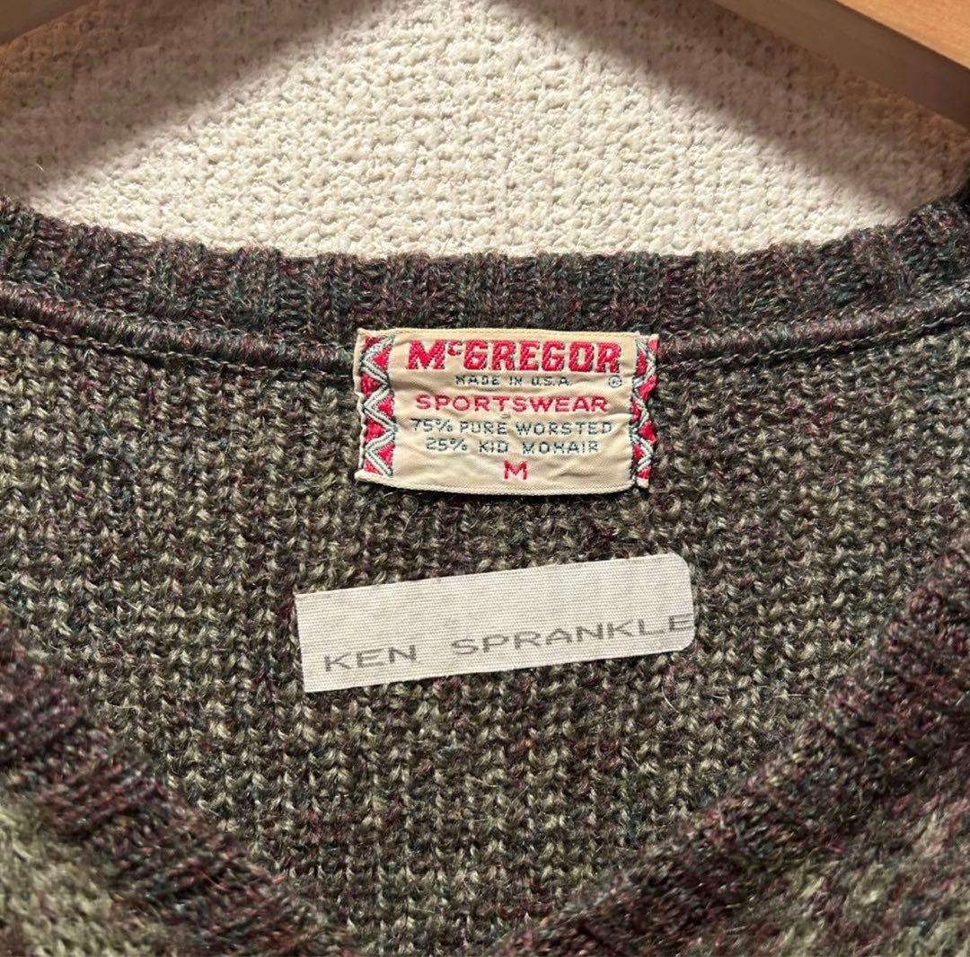 60s マクレガー モヘアニット Vネック モヘアカーディガン
