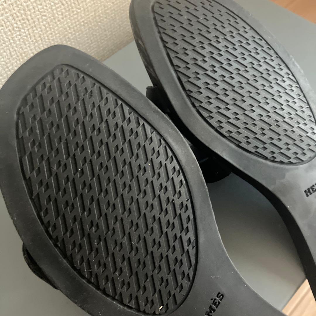 美品　エルメス　アロハ　タイプ　ラバーサンダル　ブラック　37 USED