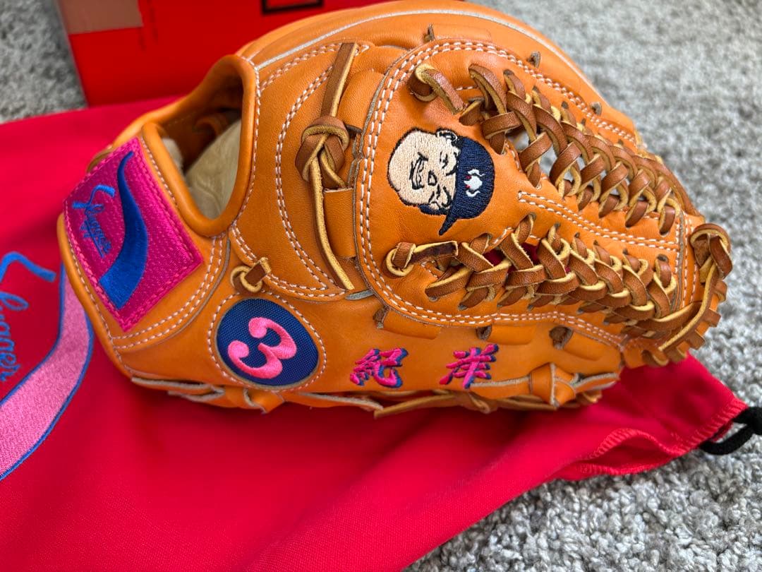 【一点物】中村紀洋 直筆サイン久保田スラッガー グローブ 日清食品特賞2000年