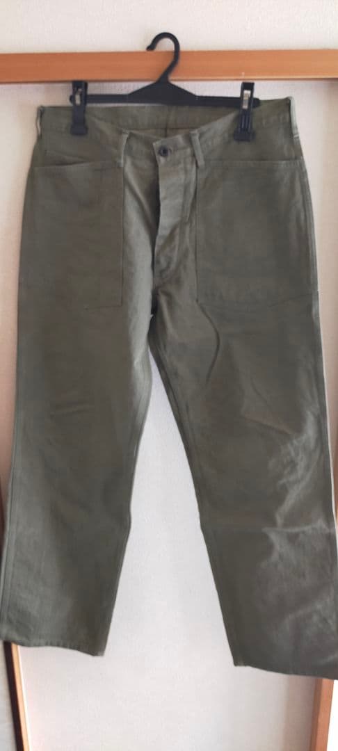 クッシュマン　ヘリンボーンベイカーパンツ　サイズ36✕34　オリーブ