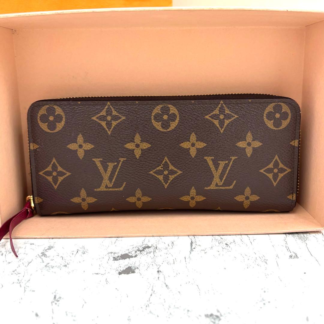 【未使用級】 ルイヴィトン モノグラム クレマンス フューシャ 長財布