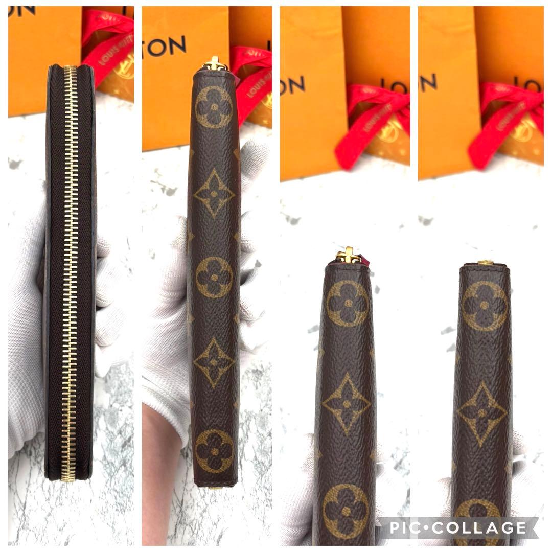 【未使用級】 ルイヴィトン モノグラム クレマンス フューシャ 長財布