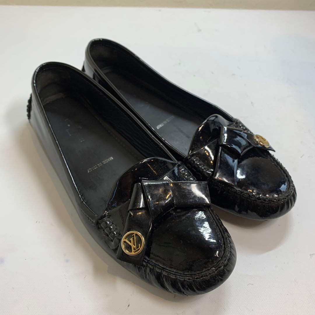 ルイヴィトン　サイズ表記「34」22センチ　ブラックエナメルローファー