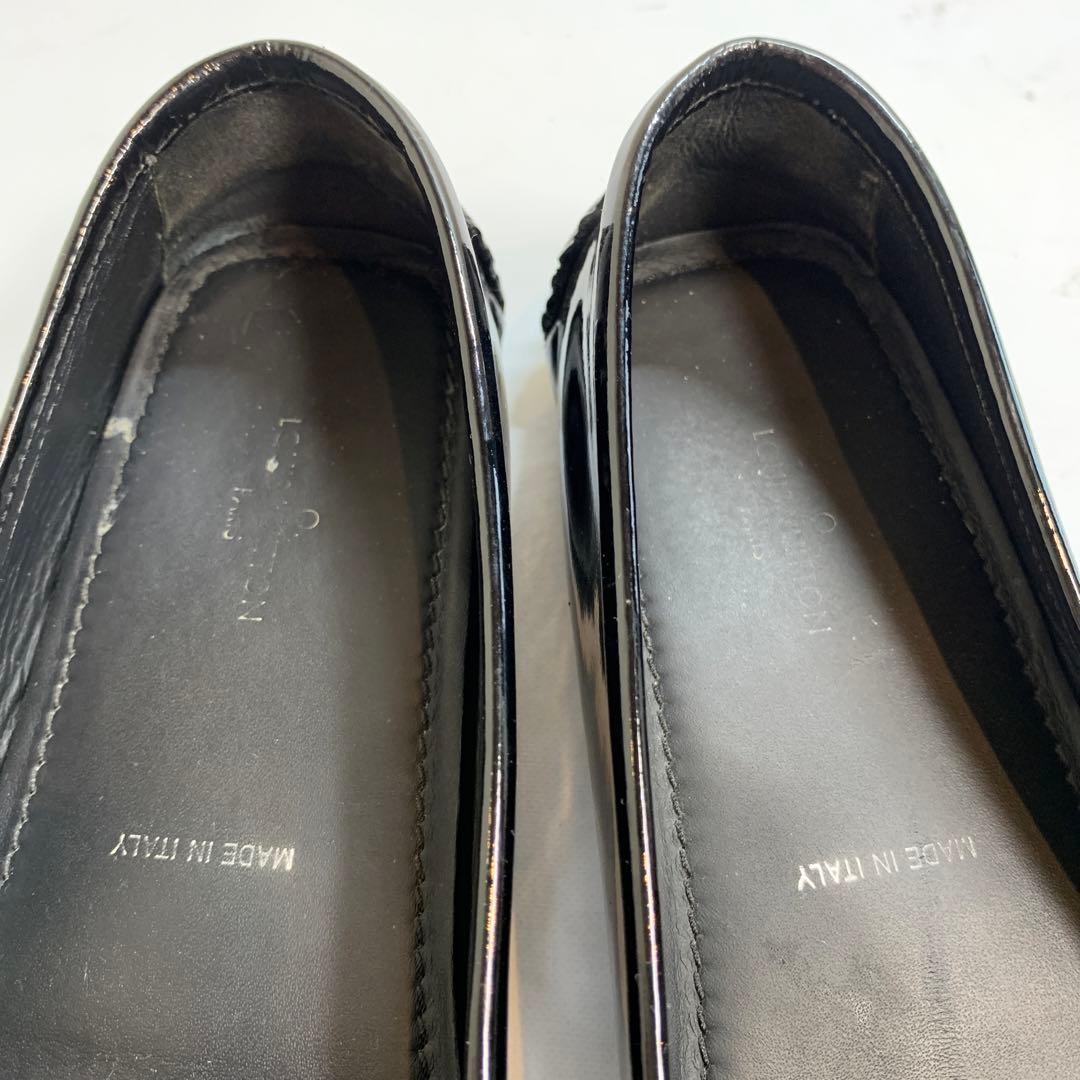 ルイヴィトン　サイズ表記「34」22センチ　ブラックエナメルローファー