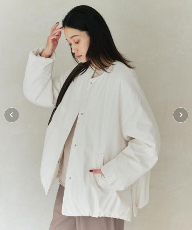 グリーンレーベルリラクシング　パフィーノーカラーブルゾン　ウォッシャブル