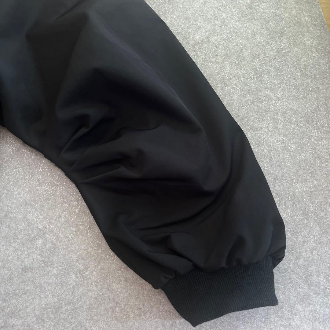 ドッキングジャケット デニムブルゾン フリル 短丈 異素材 黒 F MA-1