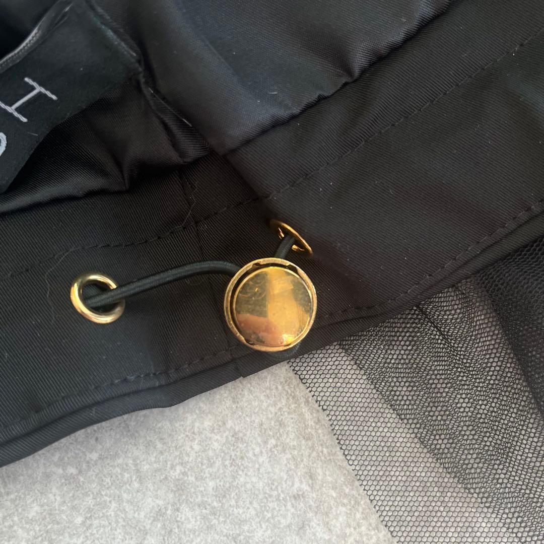 ドッキングジャケット デニムブルゾン フリル 短丈 異素材 黒 F MA-1