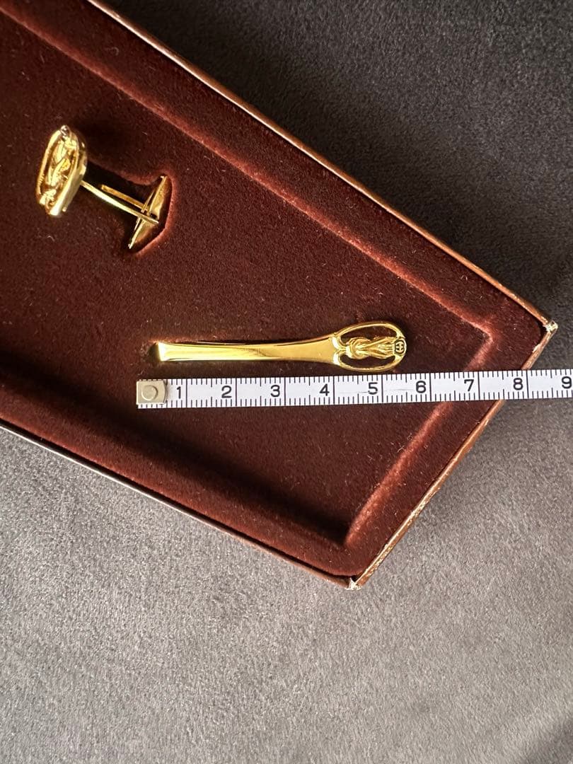 【未使用•ヴィンテージ】GUCCI ゴールド カフリンクス ネクタイバー セット