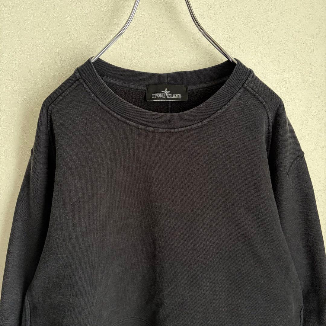 【美品✨Lサイズ】ストーンアイランド　トレーナー　ドッキング　黒　真贋済み