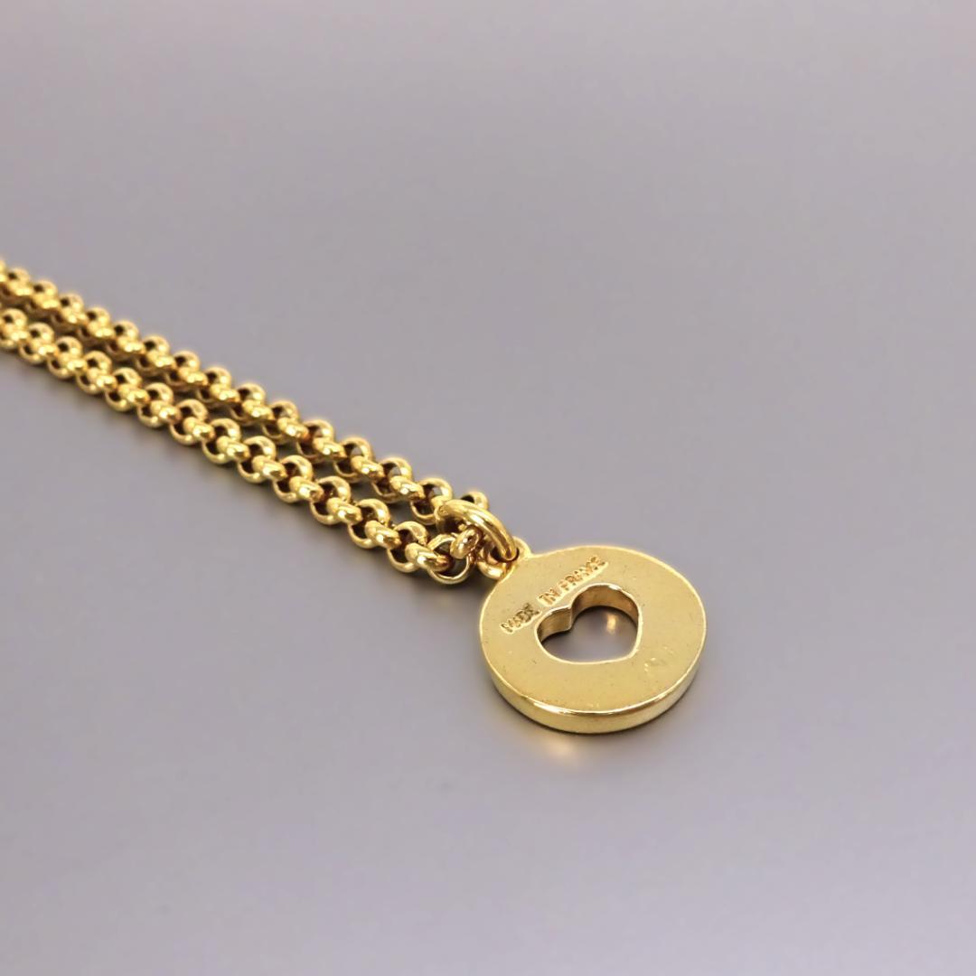 本物良品 ■セリーヌ■サークル ハート CELINE ロゴ ネックレス ゴールド