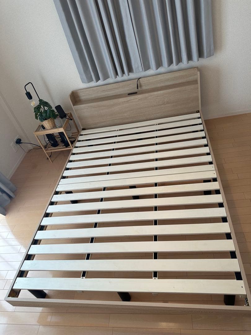 ニトリ　ダブル 棚付きすのこベッド (MRS NA)