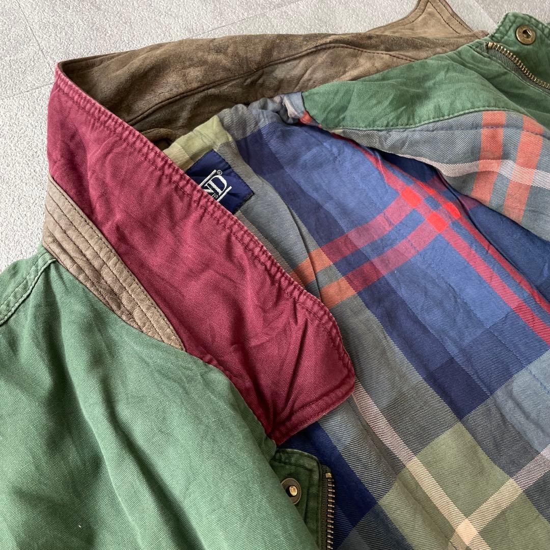 90s LANDS’END Leather Collar Hunting XL