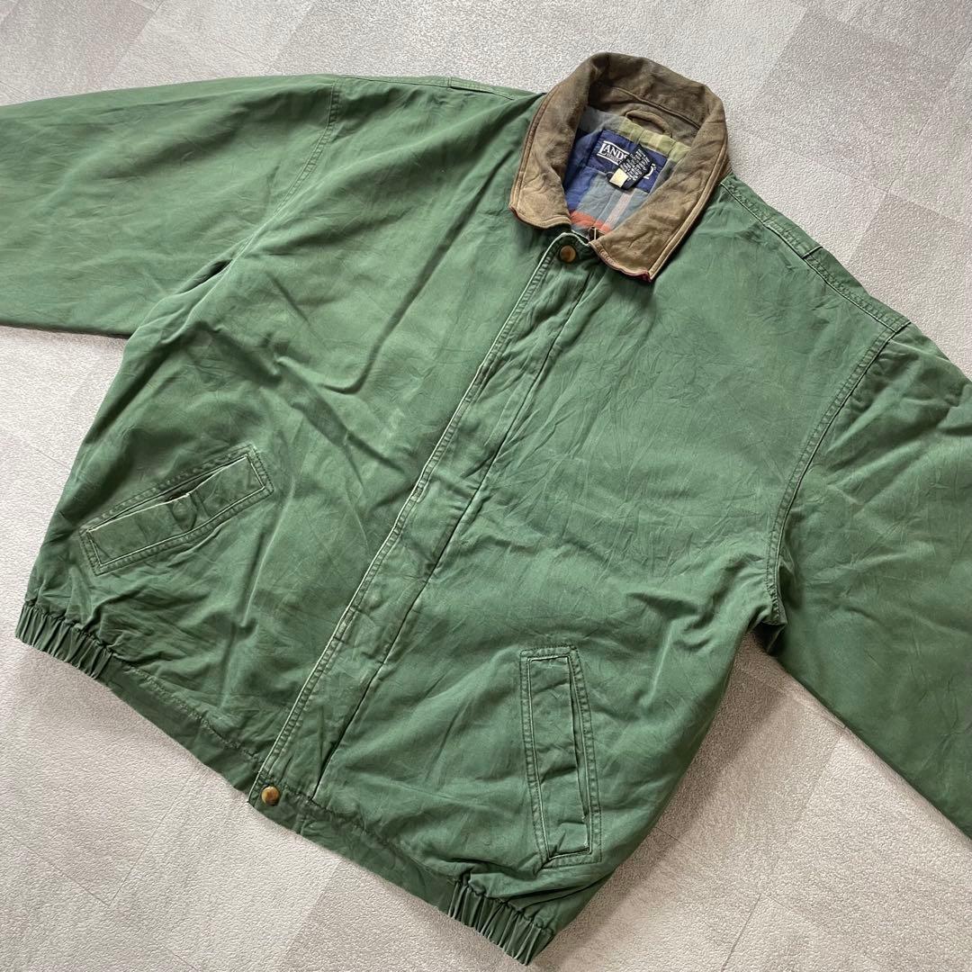 90s LANDS’END Leather Collar Hunting XL