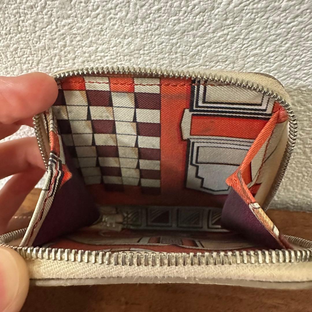 エルメス アザップコンパクトミニ シルクイン 財布 箱付き A刻印
