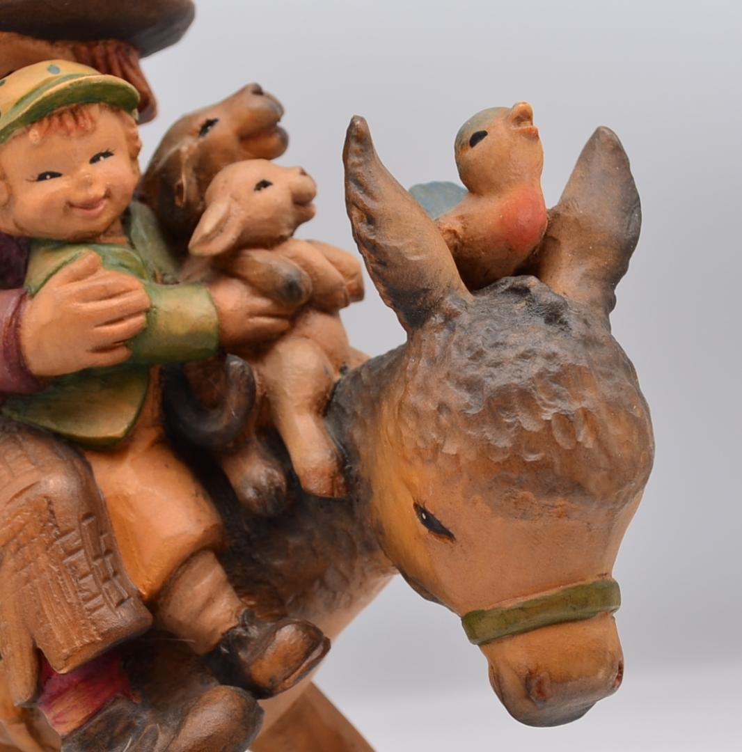 雨の中を走る　ANRI　サラケイ　木彫り人形　イタリア　高さ26ｃｍ　レア