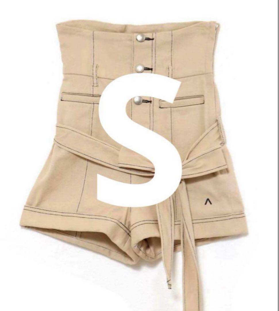 パンツ andmary Highwaist ribbon pants beige S