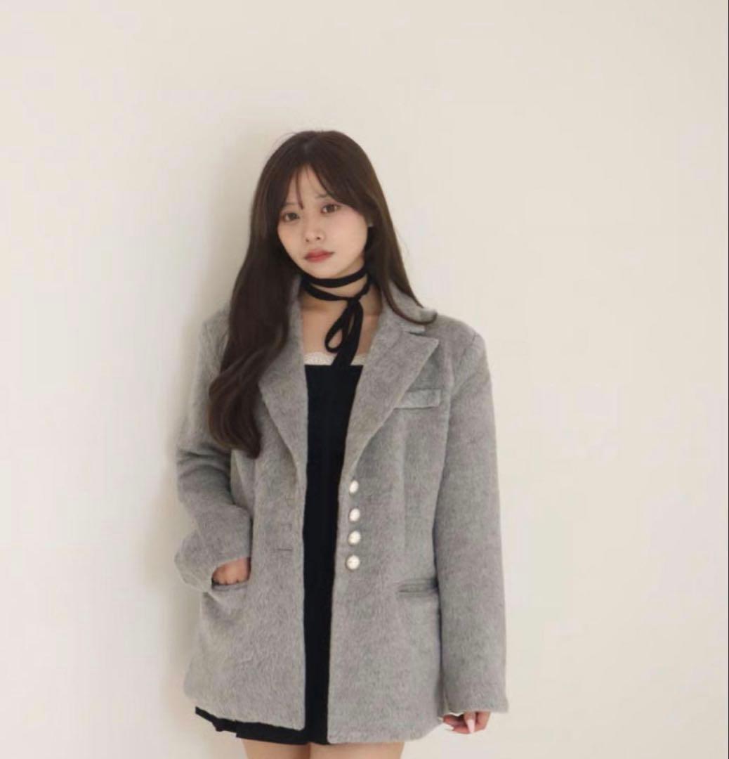 pellsiana シャギージャケット グレー