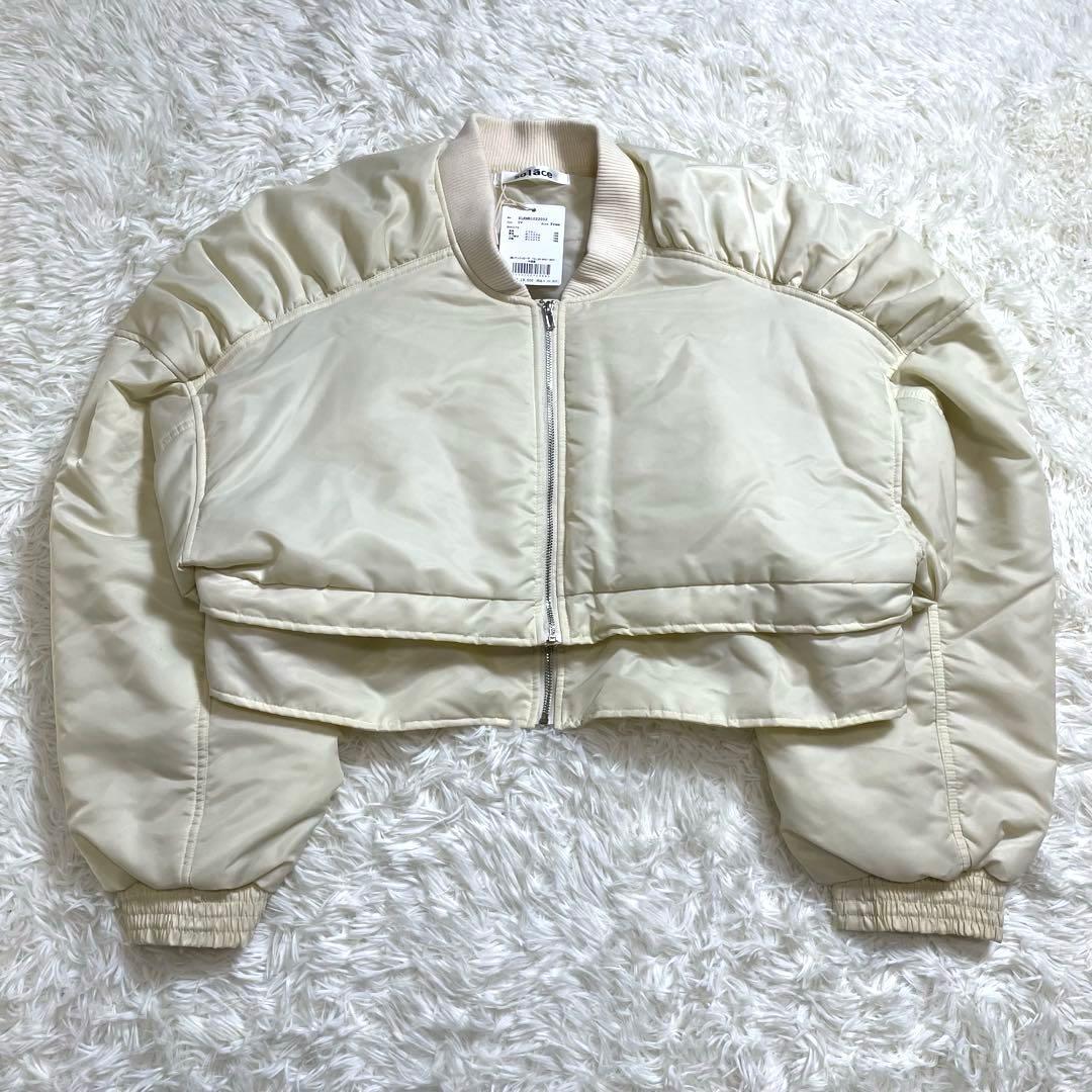 未使用タグ付き✨ solace ソレイス 短丈 MA-1ブルゾン アイボリー