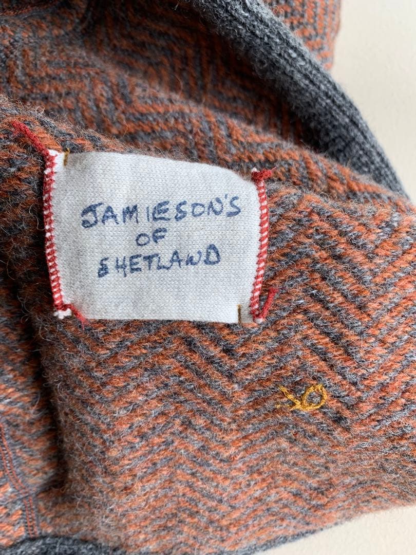 45R シェットランドツイードの908ベスト　グレーヘリンボン