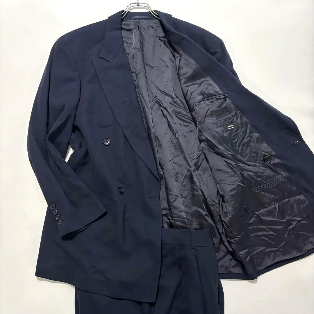 美品 希少 ヒューゴボス シルクウール 2XL スーツ セットアップ ダブル