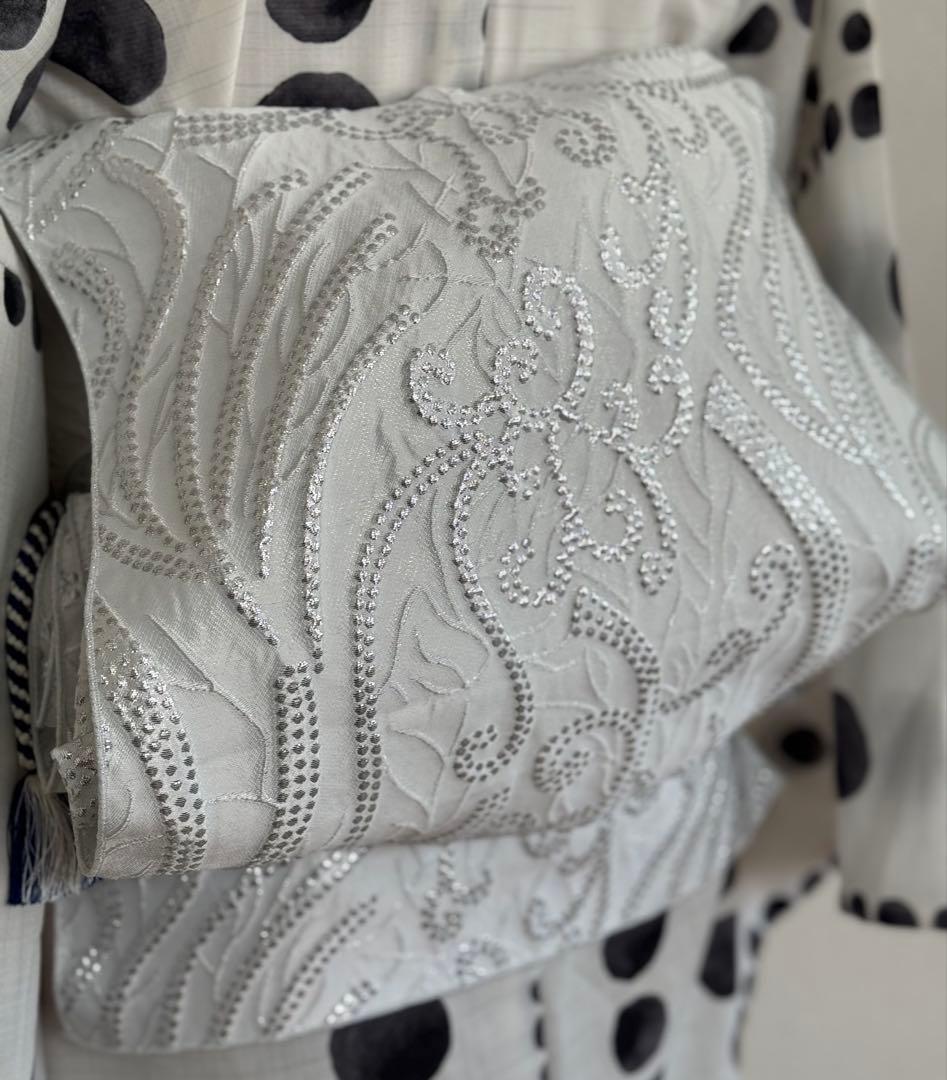 大人兵児帯【スパーク】&【スノーホワイトプラチナシルバー】のセット