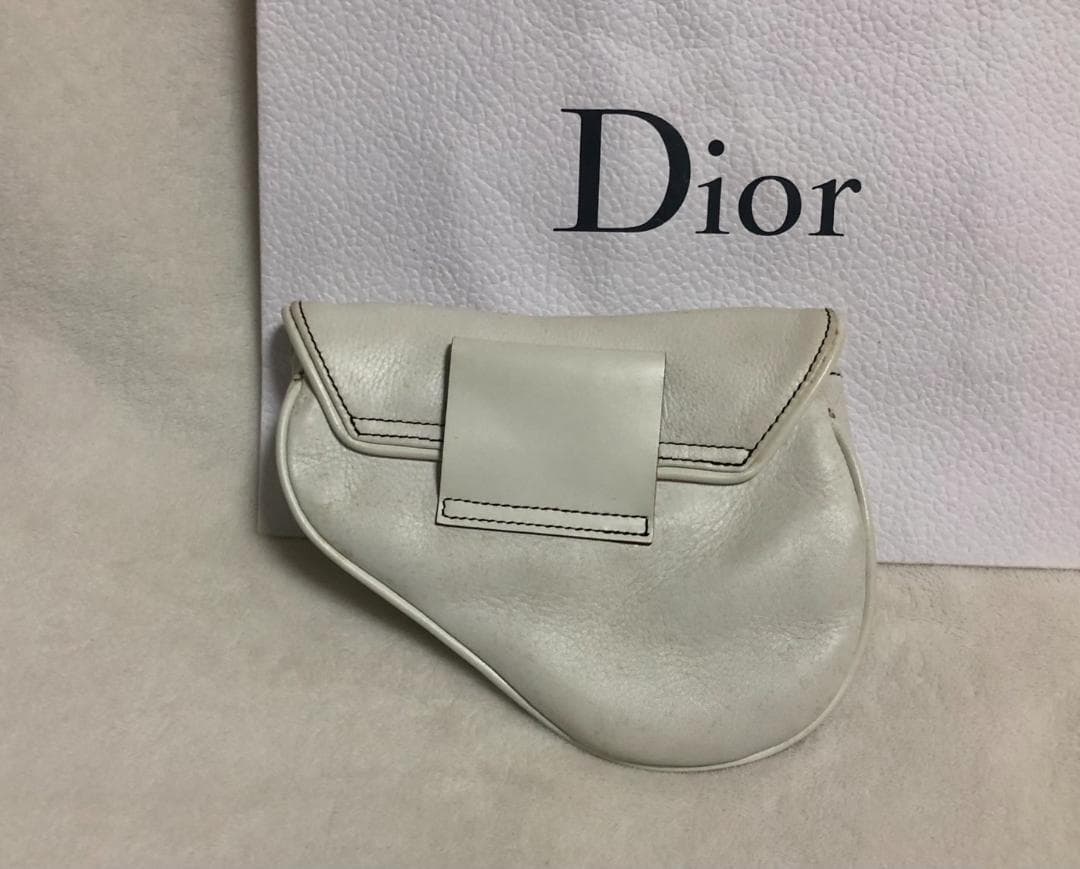 貴重 正規品 DIOR ディオール ウェストポーチ ハンドバッグ ホワイトレザー