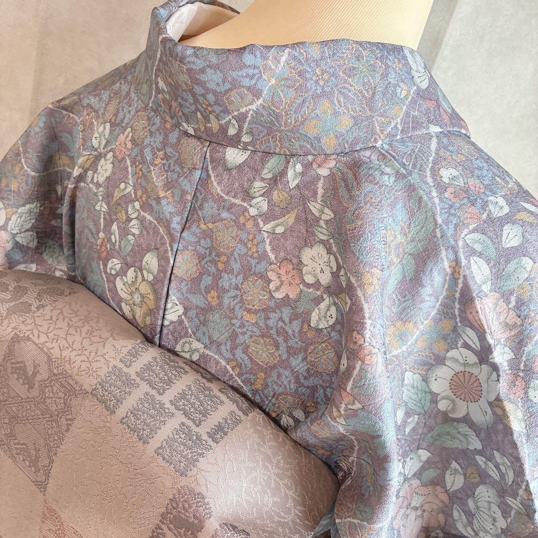 小紋　フルセット　着物　辻ヶ花　洗える着物　大人やさしさ　しつけ糸付き　G8