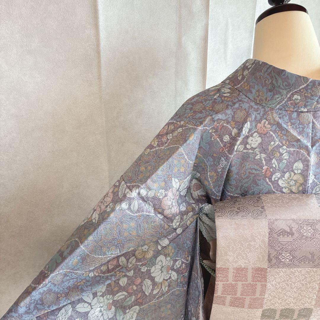 小紋　フルセット　着物　辻ヶ花　洗える着物　大人やさしさ　しつけ糸付き　G8