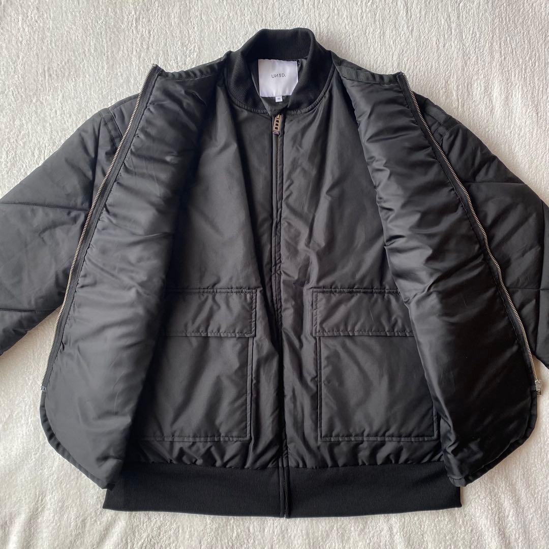 【美品】UN3D. アンスリード レイヤードキルティングブルゾン　36 ブラック