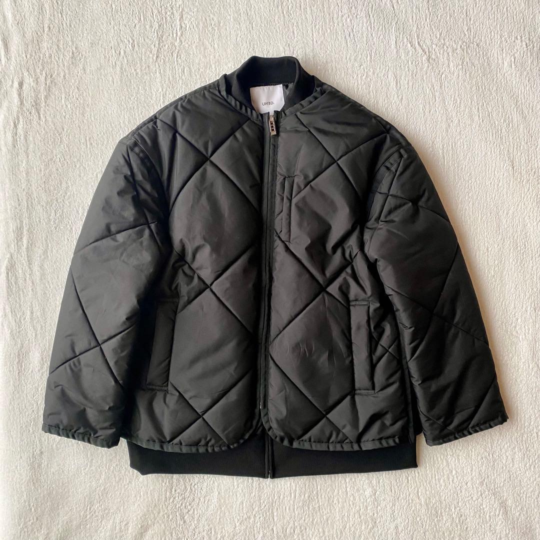 【美品】UN3D. アンスリード レイヤードキルティングブルゾン　36 ブラック