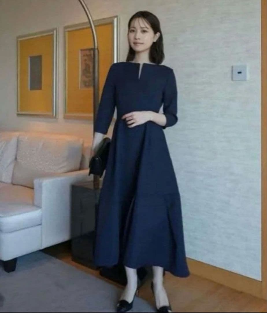 ワンピース LAUBE BLANC Keyneck Jacquard Dress S