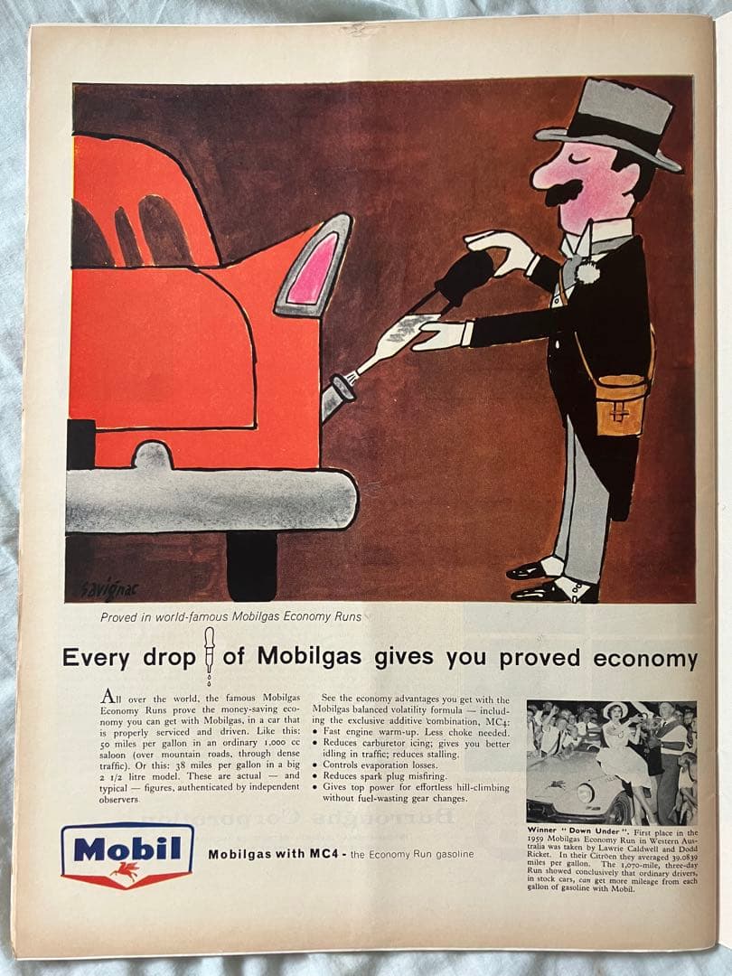 【超希少】サヴィニャック　Mobil ガソリン　オリジナル広告掲載雑誌LIFE