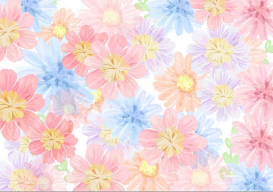 45R フラワープリント　ブルー　コットン　ニット　ベスト