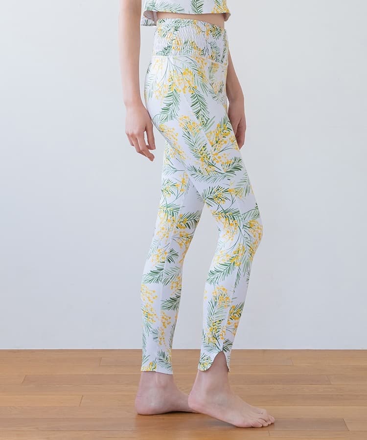 【SUKALA】 スプリングフラワーシャーリングレギンス　ミモザ Mサイズ