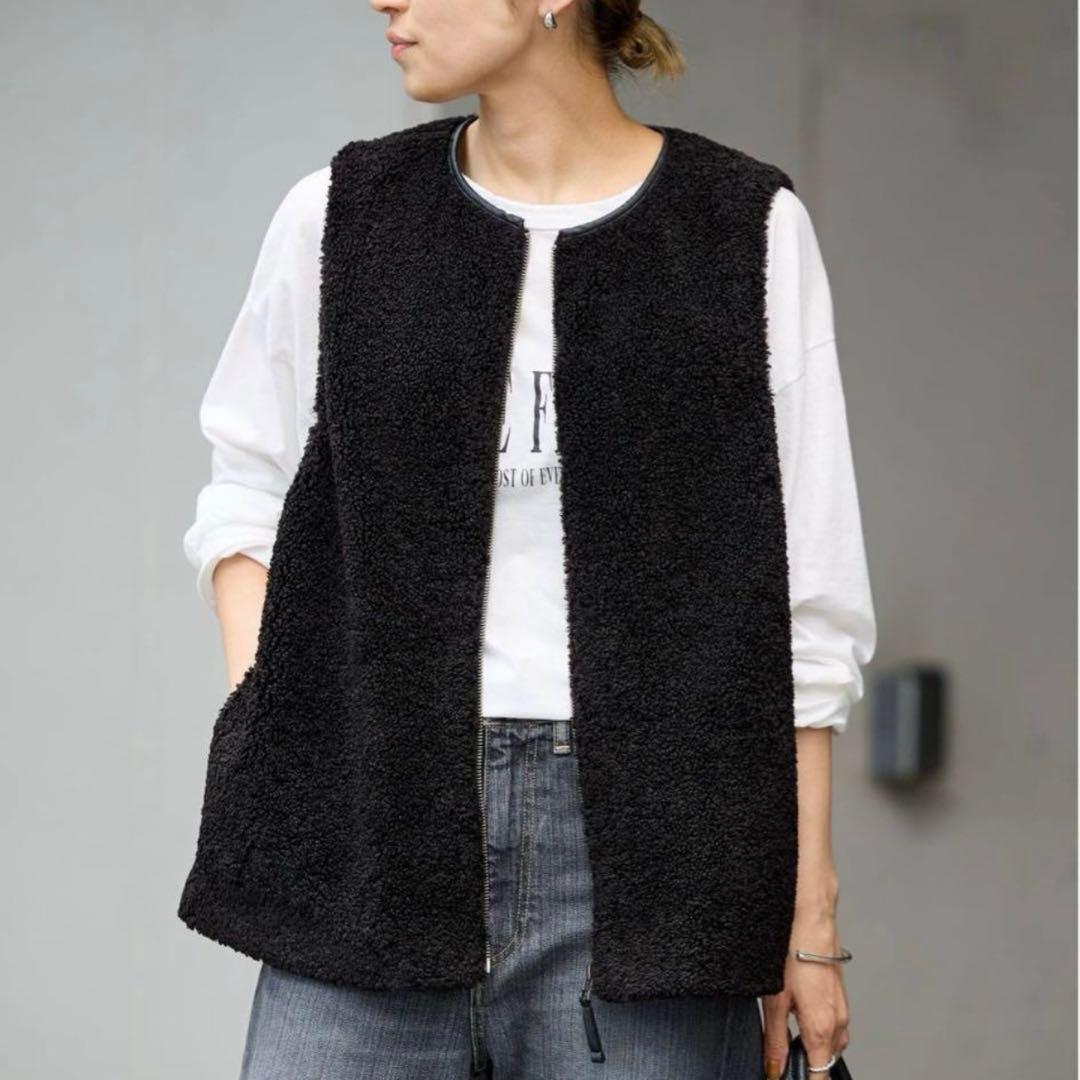 23AW FRAMeWORK フレームワーク　ボアベスト ブラック