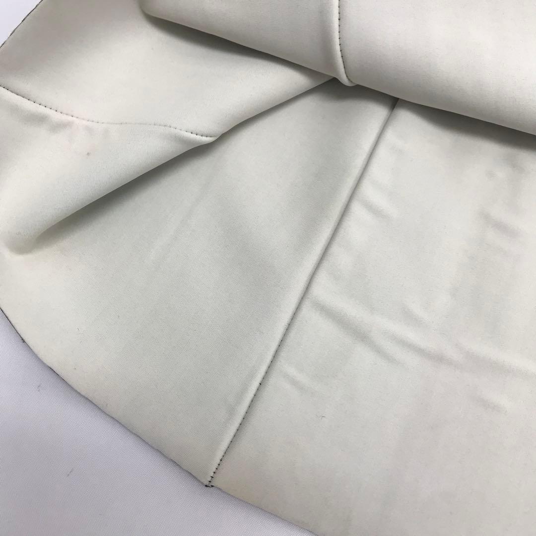 美品☆CHANEL スカート ミニ　プリーツ風　99P ヘム　茶x白　ココマーク