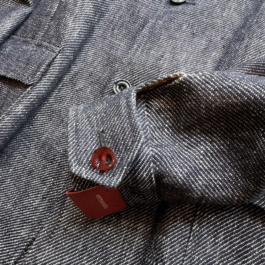 ernestoエルネスト　リネンデニム極厚　スタンドカラージャケット52新品