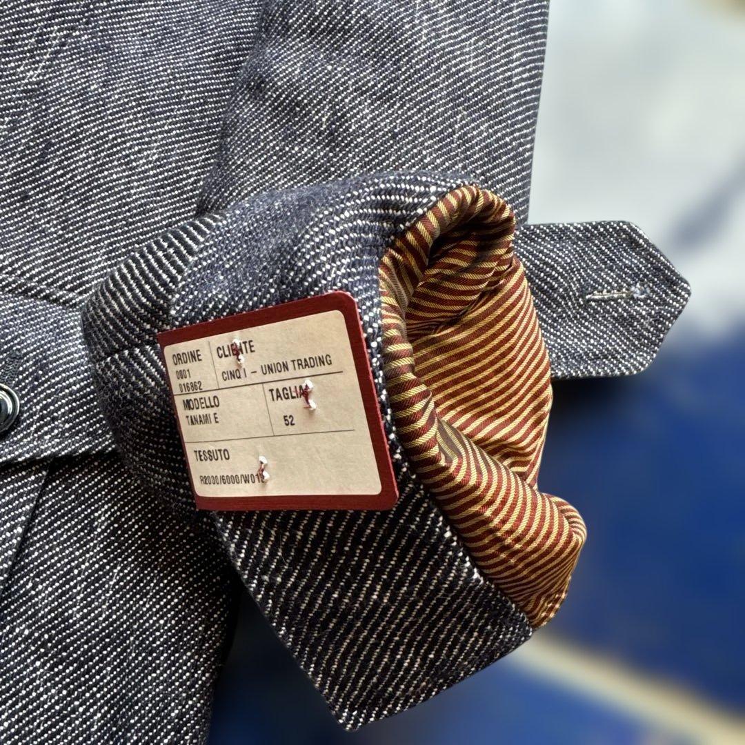 ernestoエルネスト　リネンデニム極厚　スタンドカラージャケット52新品