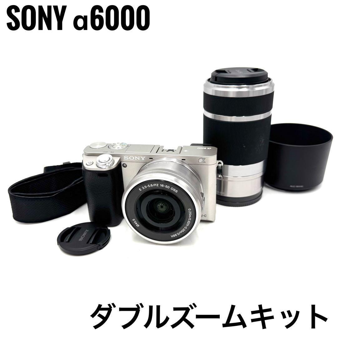 美品 Sony ソニー α6000 ダブルズームキット シルバー