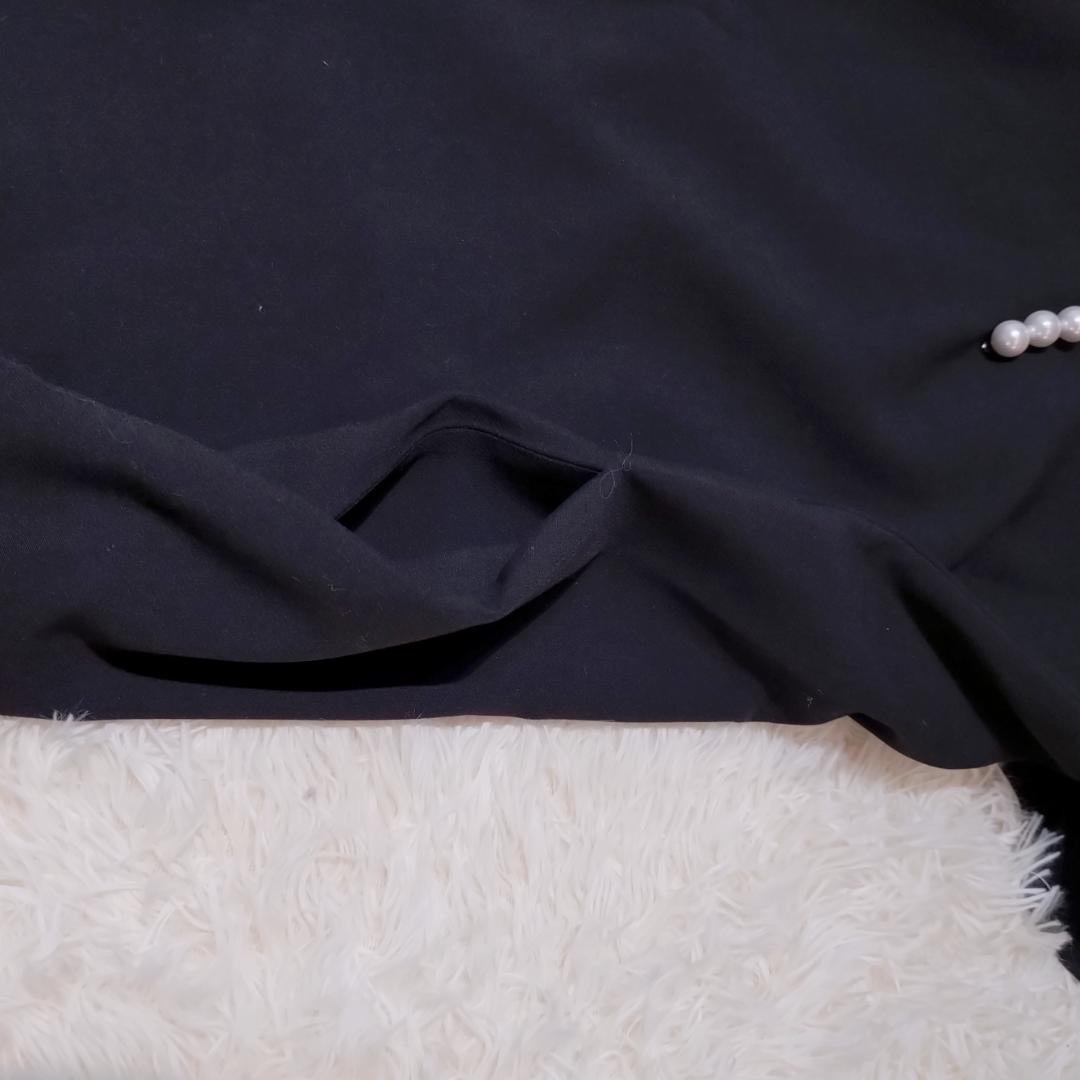 美品✨　ヨーコチャン YCD-620-645 38 ブラック パール ドレス