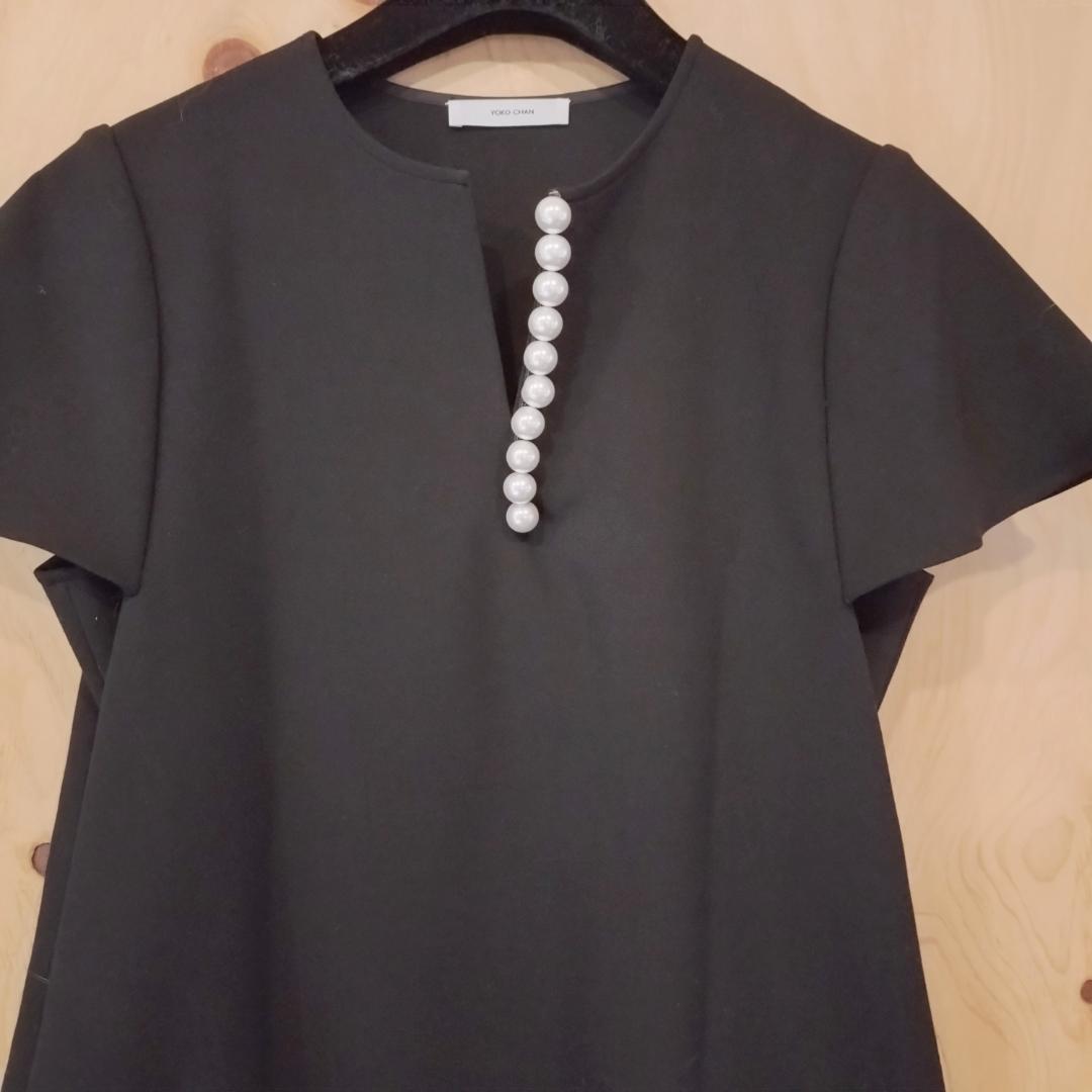 美品✨　ヨーコチャン YCD-620-645 38 ブラック パール ドレス