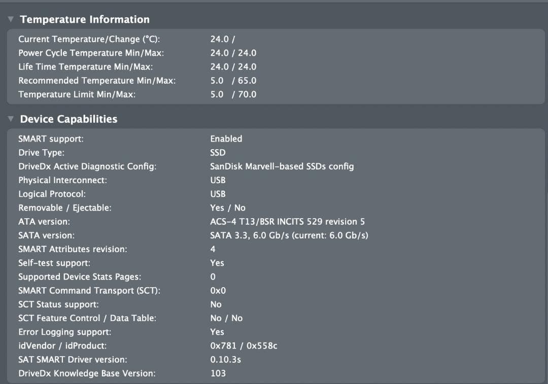 【極美品/寿命100%】SanDisk 外付けSSD 1TB 550MB/s