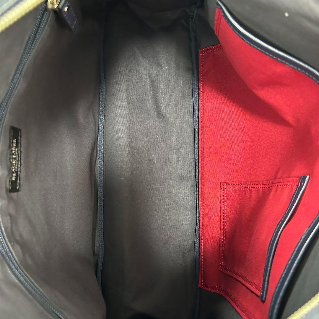 【美品】ブラックレーベル クレストブリッジ ボストンバッグ レザー 手提げ 紺