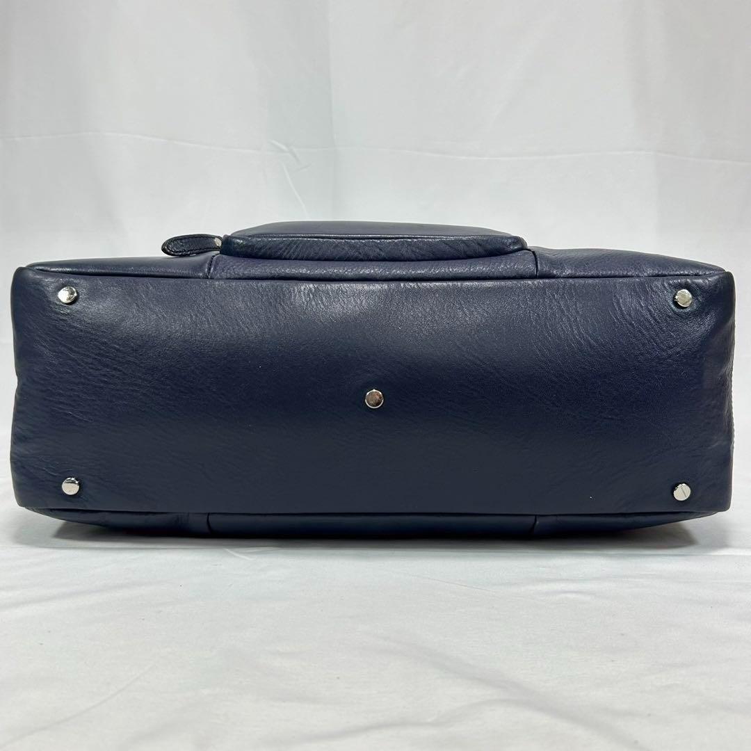 【美品】ブラックレーベル クレストブリッジ ボストンバッグ レザー 手提げ 紺