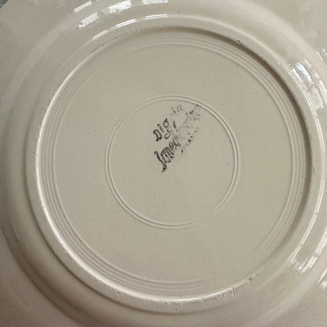 フランスアンティーク サルグミンヌ 花リム 平皿プレート