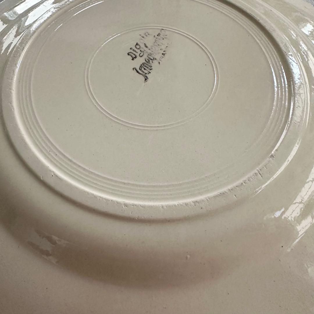 フランスアンティーク サルグミンヌ 花リム 平皿プレート