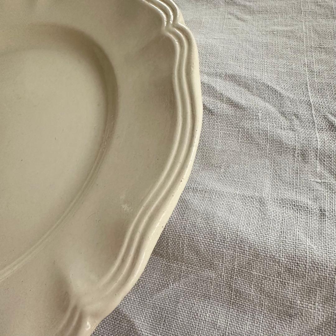 フランスアンティーク サルグミンヌ 花リム 平皿プレート