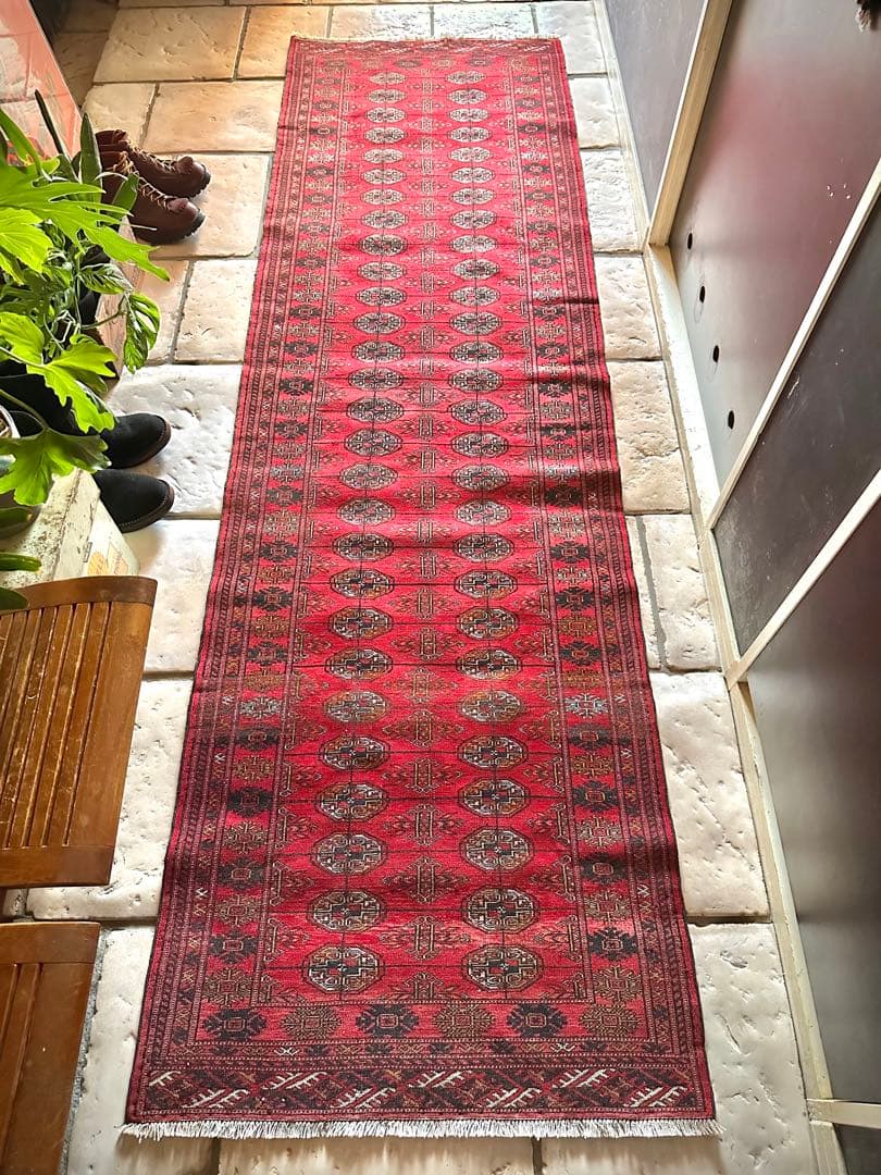 トライバルラグ　ヴィンテージラグ　トルクメン　ランナーサイズ　プリミティブアート