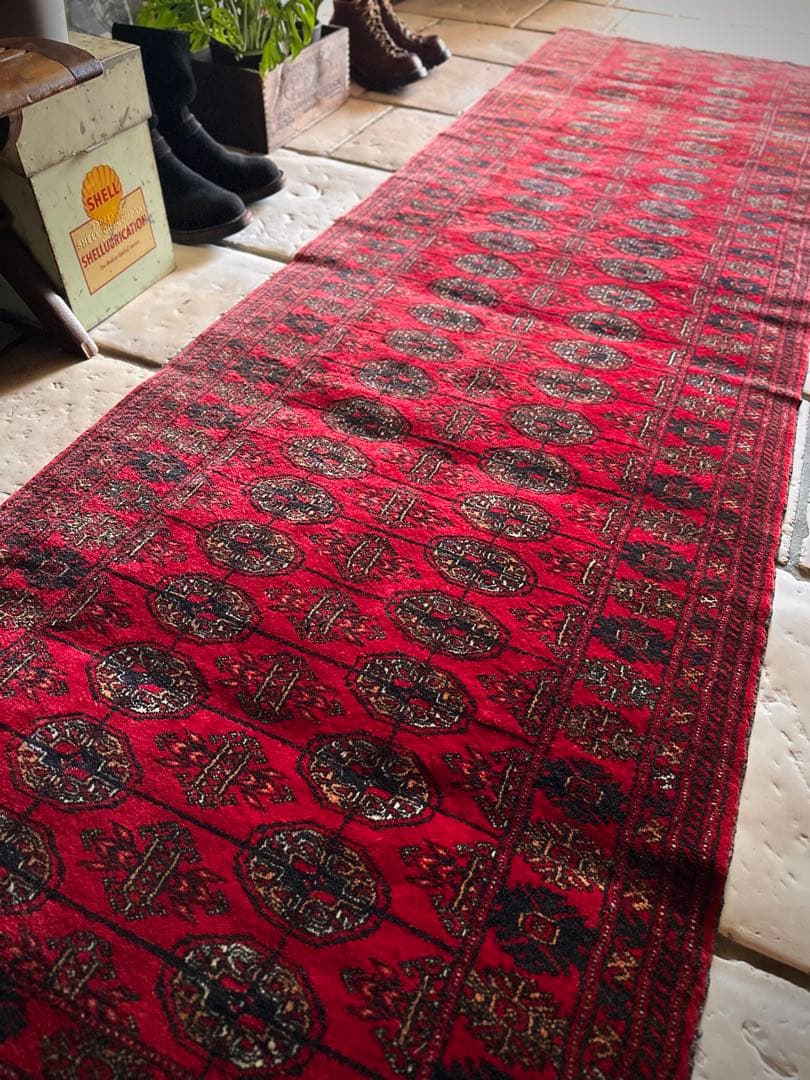 トライバルラグ　ヴィンテージラグ　トルクメン　ランナーサイズ　プリミティブアート