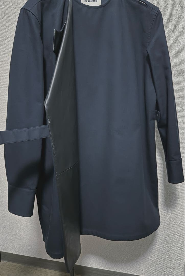 JIL SANDER 22AW レザーノーカラージャケット コート SIZE46